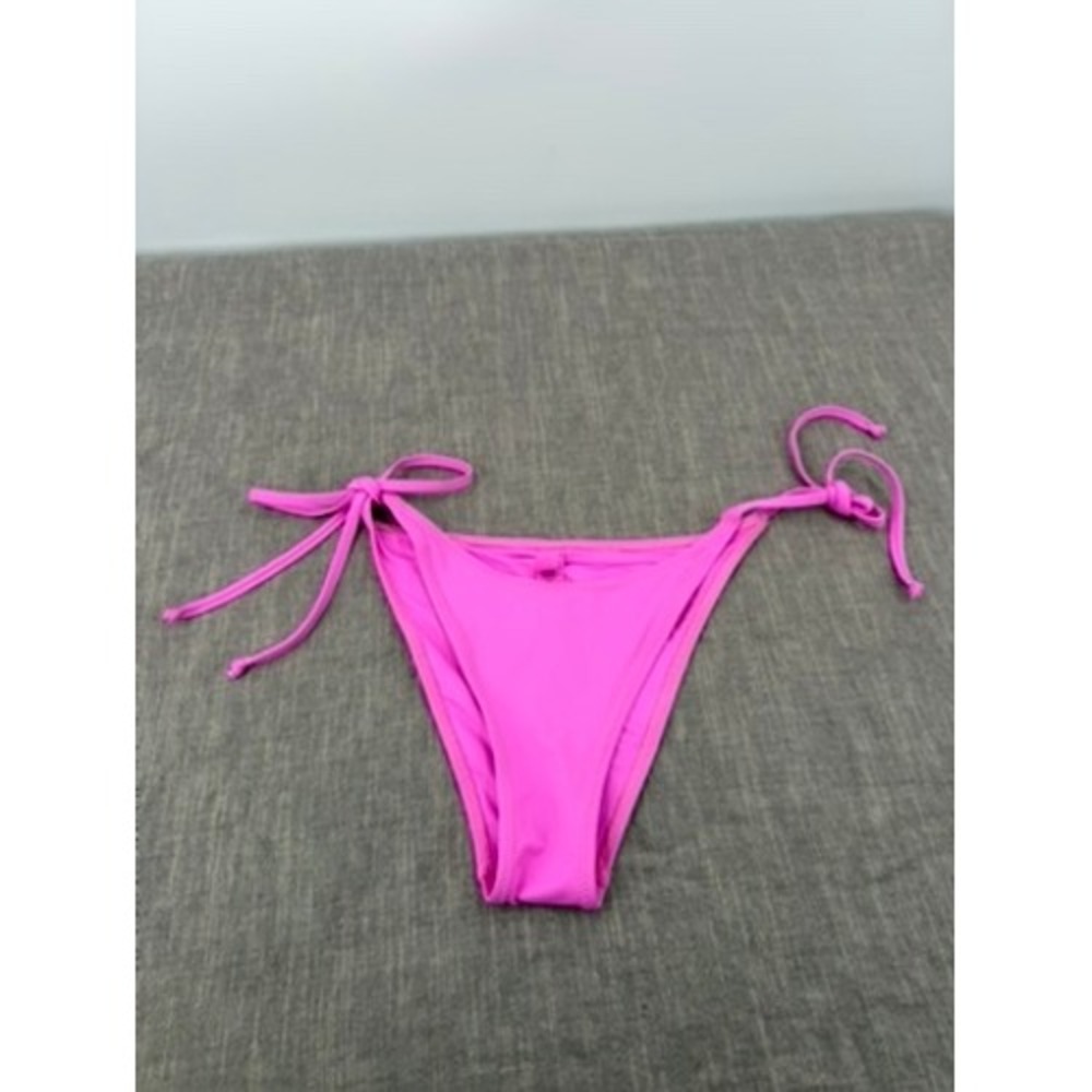 SKIMS Recycled Swim Dippy Tie Bikini Bottoms Neon Orchid Pink Size S Small NWT